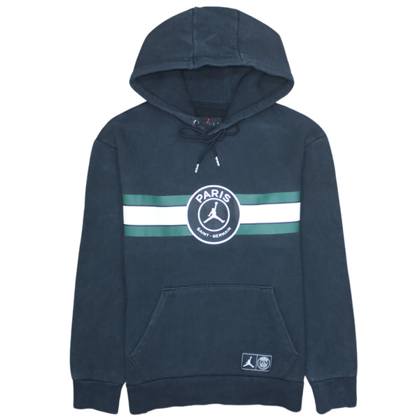 Jordan 90's Black Pullover Hoodie Medium - Drawstring Pockets