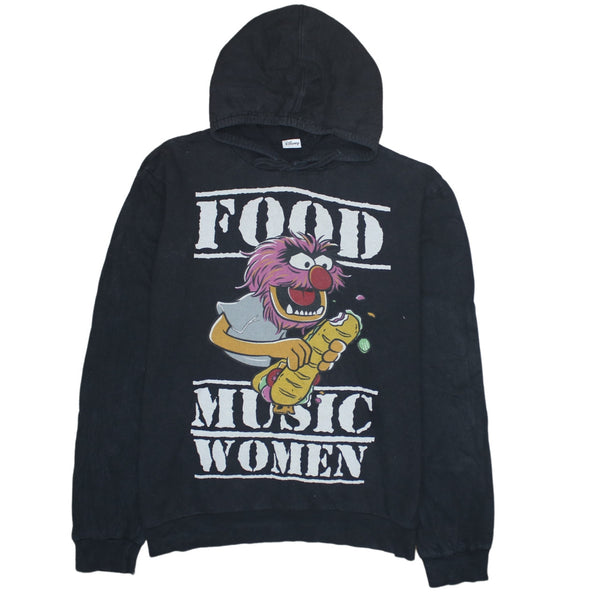 Disney 90's Food Music Women Pullover Hoodie Large  Black