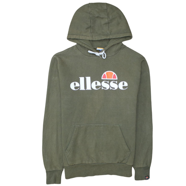 Ellesse 90's Spellout Pullover Hoodie Large Green