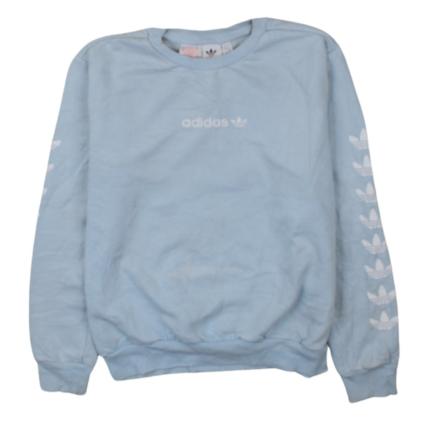 Adidas Vintage 90's Women's Large Heavyweight Crew Neck Sweatshirt Blue