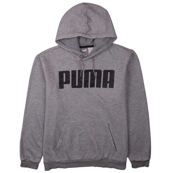 Puma 90's Spellout Pullover Hoodie XL Grey Retro Vintage