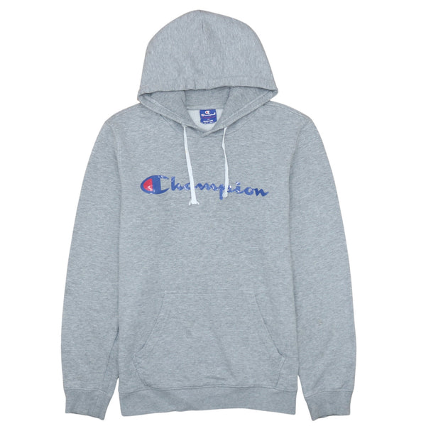 Champion 90's Spellout Pullover Hoodie Medium Grey