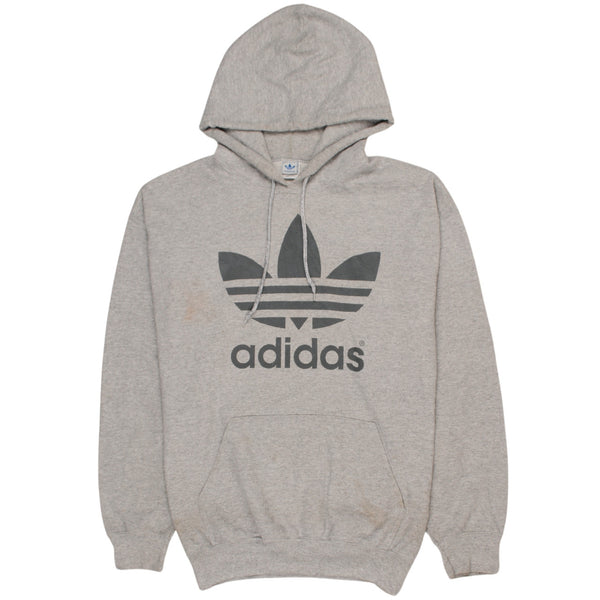 Adidas 90's Grey Spellout Sports Hoodie Large Vintage Men’s