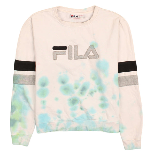 Vintage Fila 90's Men's Large White Spellout Crewneck Sweatshirt