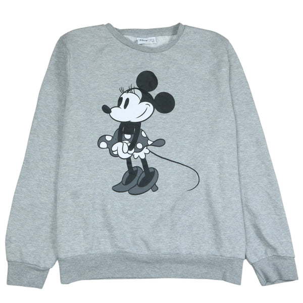 Vintage Disney 90's Mickey Mouse Grey Crew Neck Sweatshirt L