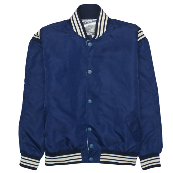 Retro 90's Lightweight Button Up Windbreaker Navy Blue Medium