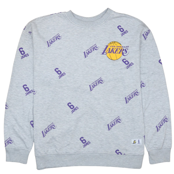 NBA 90's Los Angels Lakers Crew Neck Sweatshirt XXLarge (2XL) Grey