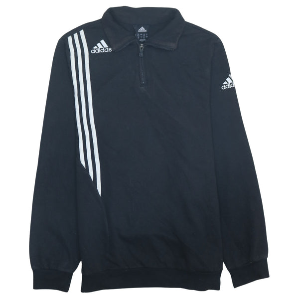 Adidas 90's Heavyweight Quarter Zip Sweatshirt Large  Black