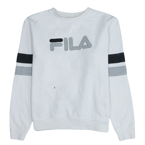 Fila 90's Spellout Crew Neck Sweatshirt Large White