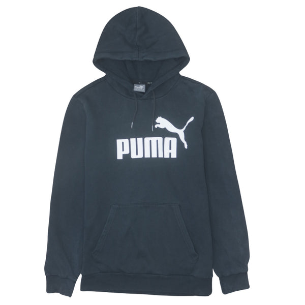 Puma 90s Vintage Black Spellout Pullover Hoodie Men’s Small Retro