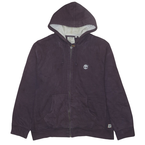 Vintage Timberland 90's Burgundy Red Hoodie Large – Full Zip, Drawstring Pockets