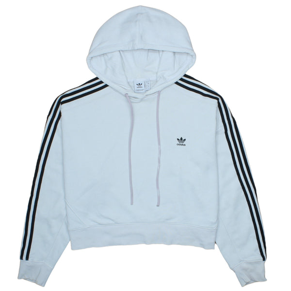 Adidas 90's Striped Sleeve Pullover Hoodie XXXL White Vintage Cotton