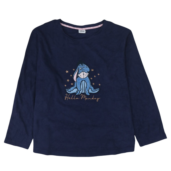 Disney 90's Hello Monkey Crew Neck Sweatshirt XLarge Navy Blue