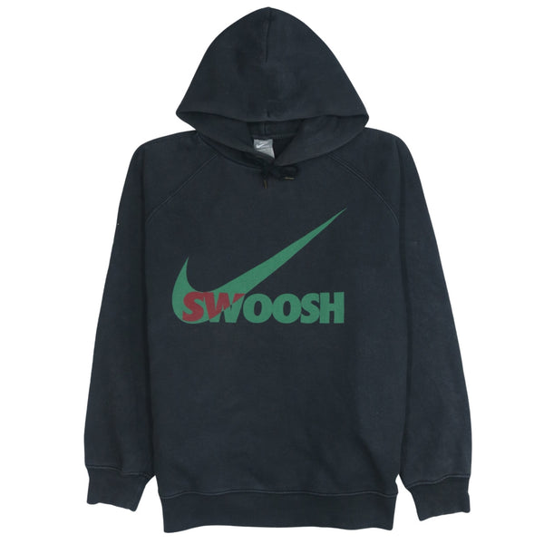 Nike 90's Black Pullover Hoodie XLarge with Center Swoosh