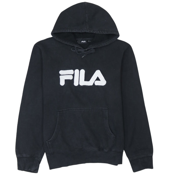 Fila 90's Spellout Pullover Hoodie Small Black