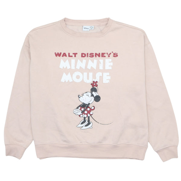 Retro 90's Disney Minnie Mouse Crew Neck Sweatshirt Pink Women's M