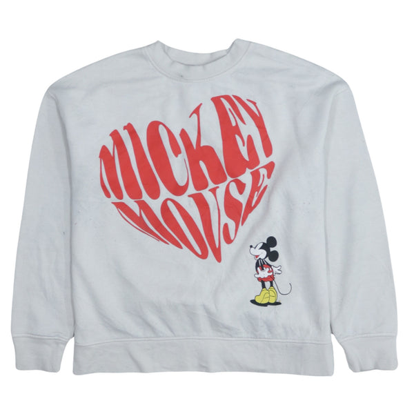 Vintage 90's Disney Mickey Mouse White Sweatshirt - Women's Small
