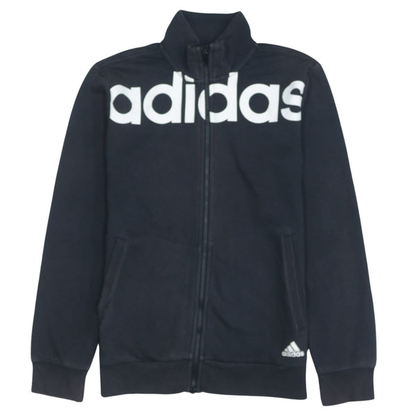 Adidas 90's Black Spellout Full Zip Sweatshirt Men's Small Vintage