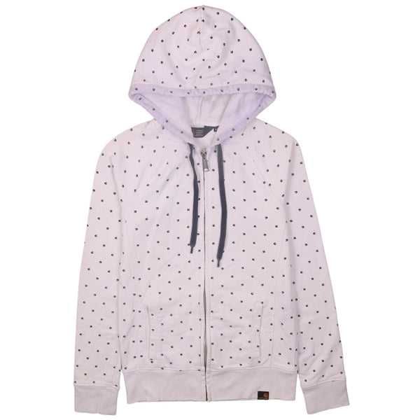 Vintage Carhartt 90's White Zip Up Hoodie XSmall with Drawstring Pockets