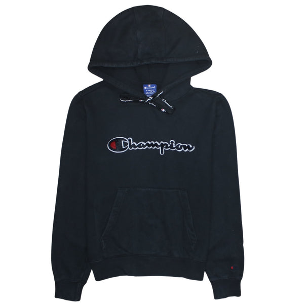 Champion 90's Spellout Pullover Hoodie XSmall Black