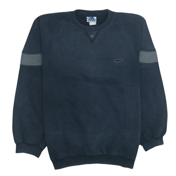 Adidas Vintage 90's Heavyweight Black Crew Neck Sweatshirt XXLarge