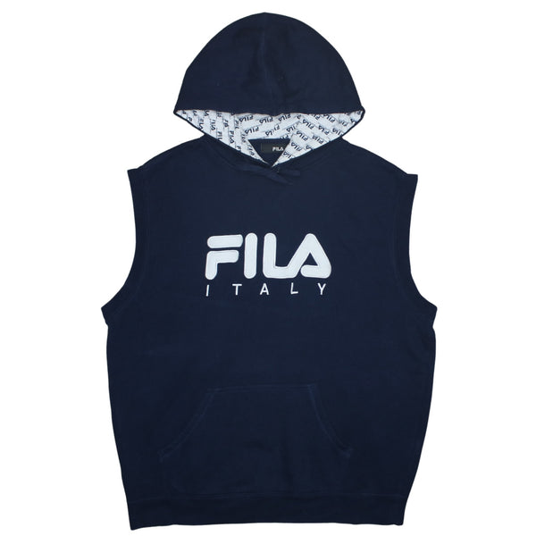 Fila 90's Spellout Vest Sleeveless Gilet XLarge Navy Blue