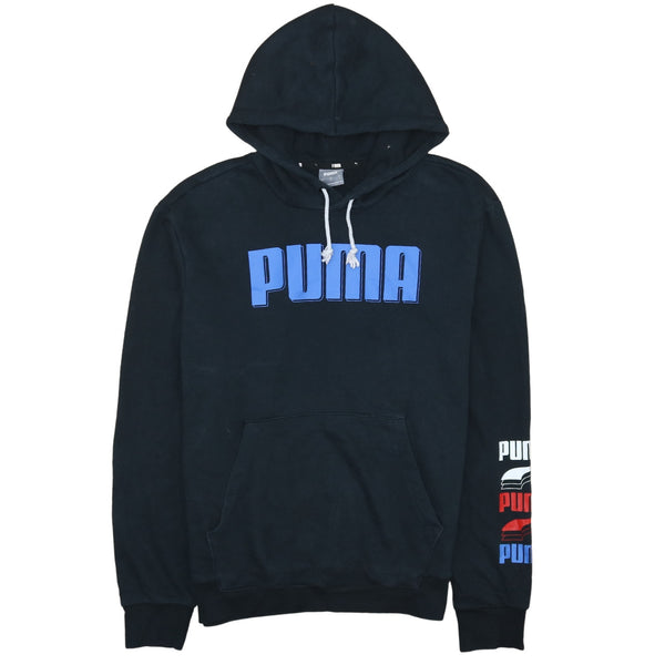 Puma Vintage 90's Spellout Hoodie Men's Small Black