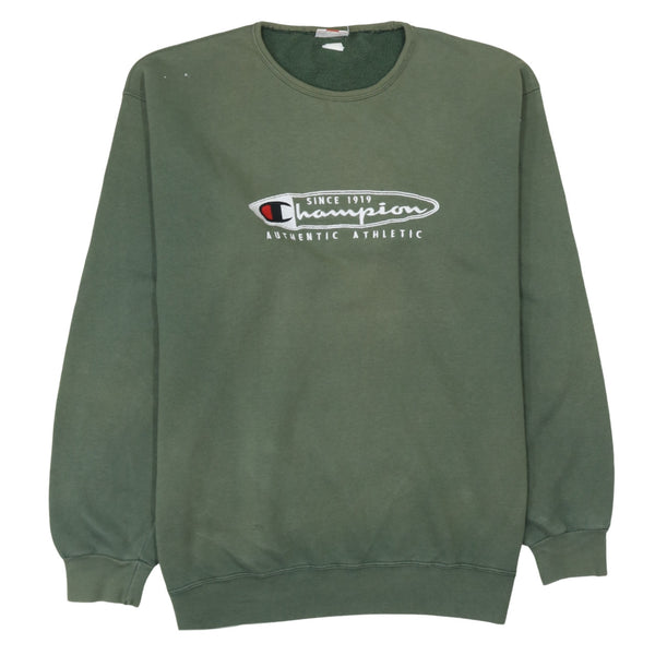 Champion 90's Spellout Crew Neck Sweatshirt XLarge Green