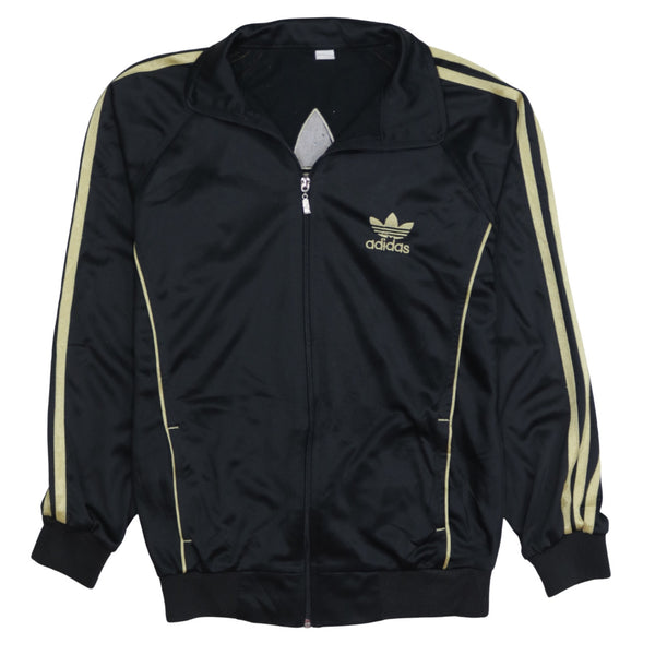 Adidas 90's Striped Sleeve Full Zip Up Sweatshirt Small  Black