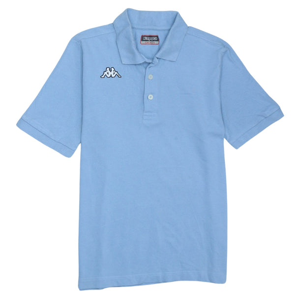 Kappa 90's Short Sleeves Quarter Button Polo Shirt Small Blue