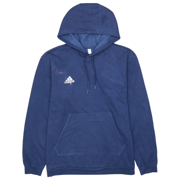 Adidas Men's XL Navy Blue 90's Drawstring Pullover Hoodie with Pockets