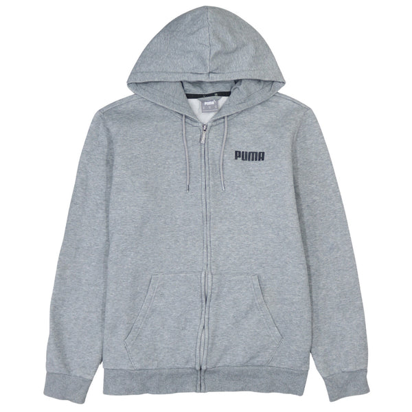 Puma 90s Men’s Medium Grey Hoodie Lightweight Full Zip Cotton