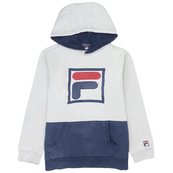 Fila 90s Vintage Spellout Pullover Hoodie XLarge Navy Blue