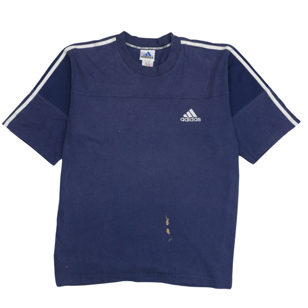 Adidas 90's Short Sleeves Crew Neck T Shirt Large Navy Blue
