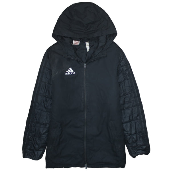 Adidas 90's Hooded Full Zip Up Windbreaker Large Black