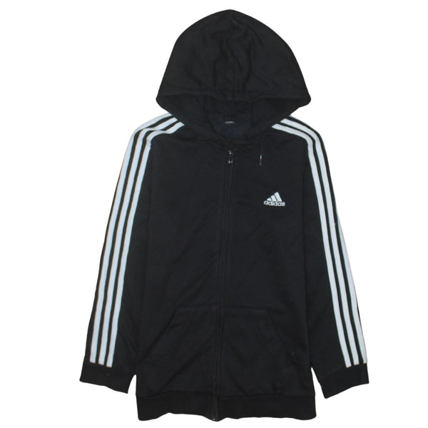 Adidas 90's Striped Sleeve Full Zip Up Hoodie XSmall  Black