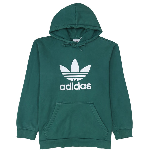 Adidas 90's Spellout Pullover Hoodie Large Green