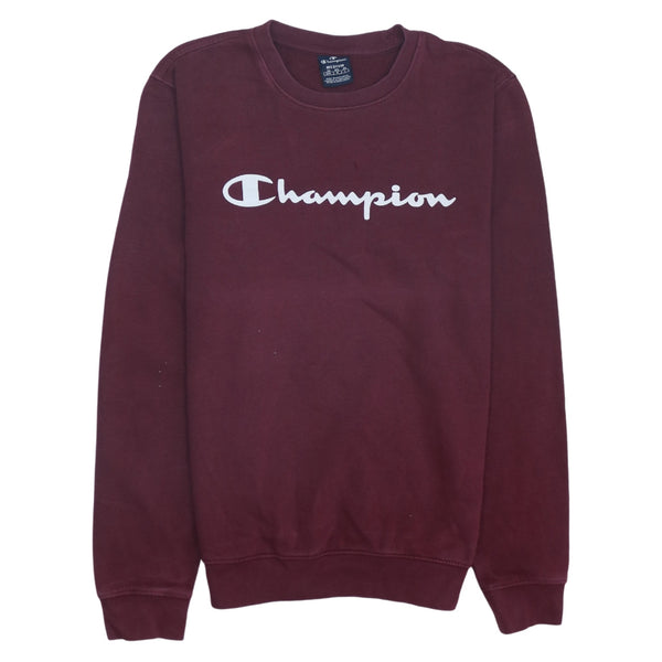 Champion 90's Spellout Crew Neck Sweatshirt Medium Burgundy Red