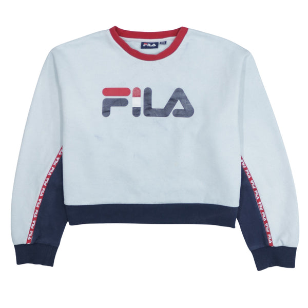 Fila Vintage 90's Spellout Crew Neck Sweatshirt 2XL White Cotton