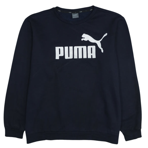 Puma 90's Spellout Crew Neck Sweatshirt XXLarge (2XL) Navy Blue
