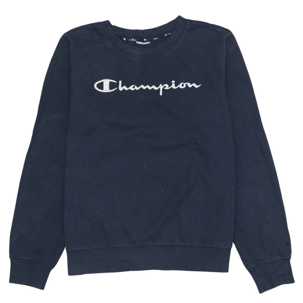Vintage Champion 90's Navy Spellout Crewneck Sweatshirt XL Cotton