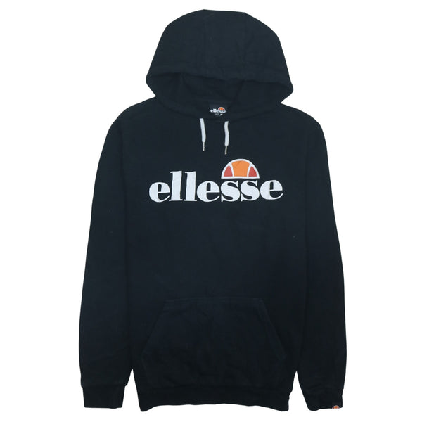 Ellesse Vintage 90's Black Spellout Pullover Hoodie Small