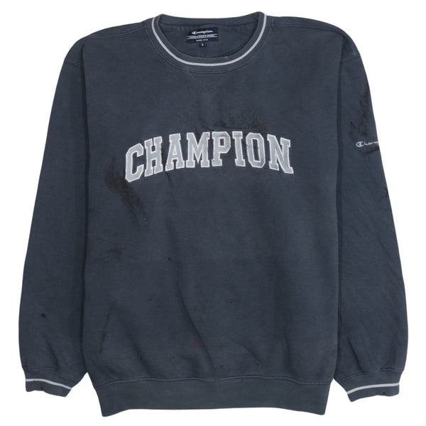 Champion 90's Spellout Crew Neck Sweatshirt Large Black