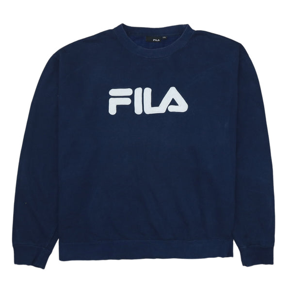 Fila 90's Spellout Crew Neck Sweatshirt XXLarge (2XL) Navy Blue