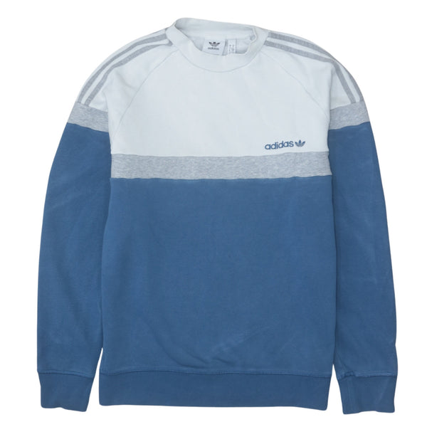 Adidas 90's Vintage Heavyweight Crew Neck Sweatshirt Small Blue