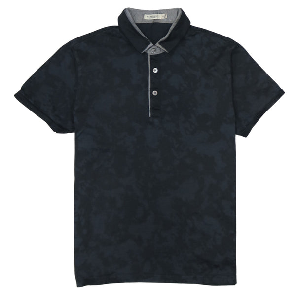 Burberry 90's Short Sleeves Quarter Button Polo Shirt Medium Black