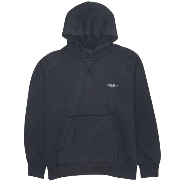 Umbro Vintage 90's Black Pullover Hoodie Medium with Drawstring Pockets