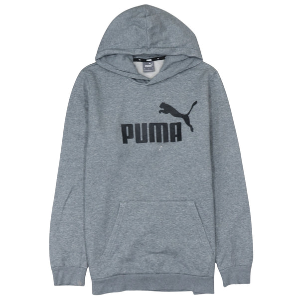 Puma 90's Spellout Pullover Hoodie Large Grey