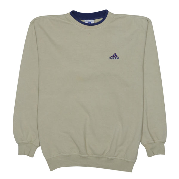 Adidas 90's Lightweight Crew Neck Sweatshirt Large Beige Cream