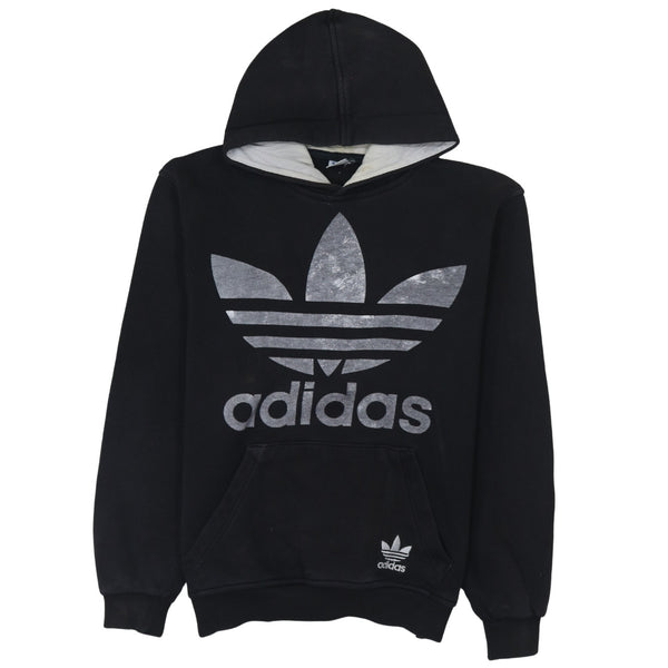 Adidas 90's Spellout Pullover Hoodie Small Black